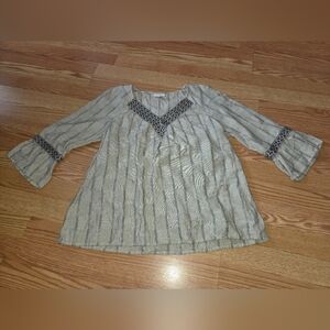 J. Jill Beige and Black Patterned Blouse